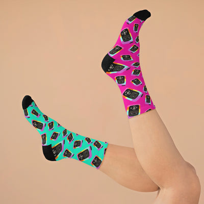 Lil'Pump Neon Green and Pink Recycled Poly Socks